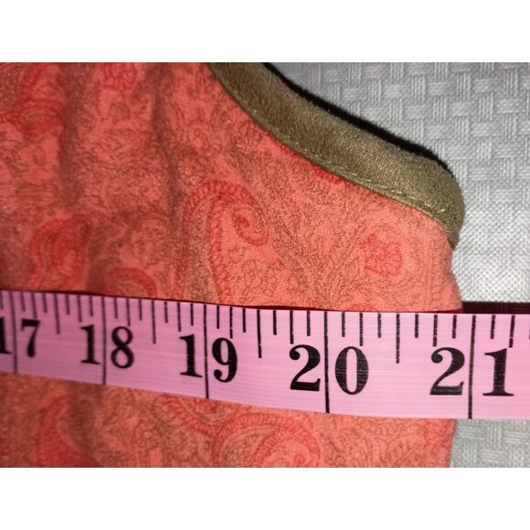 COLUMBIA: River Resort Orange Paisley/Flower Pattern Full Zip-Up Vest, Woman (L) - Picture 5 of 7